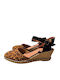 Sommer Damenplattformen im Stil Espadrilles Braun