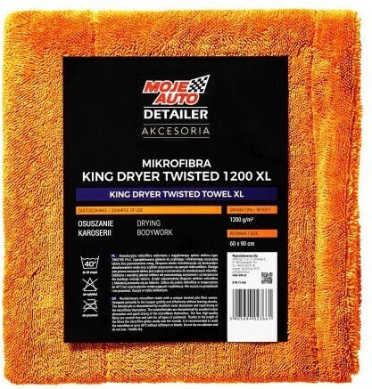 Moje Auto Twisted Loop Mikrofaser-Auto-Tücher für Körper Auto 1200gsm Orange 90x60cm