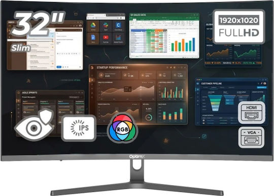 OptimX MT32J-1 IPS Curved Monitor 32" FHD 1920x1080