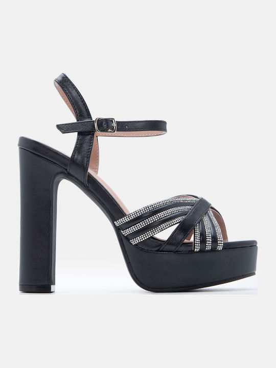 Luigi Sandals with Strass Black