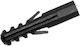 Plastic Wall Plugs Black M12 25 Pieces