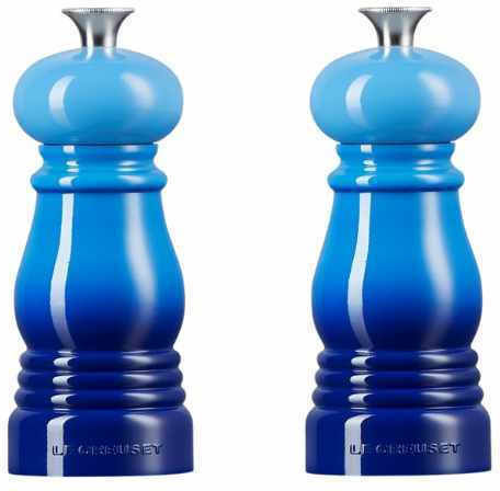 Le Creuset Set of Manual Ceramic Spice Mills in Blue 2 Pieces