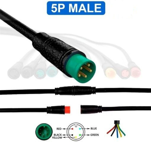 Ewheels Wasserfestes Verbindungskabel 8mm 5pin Männlich 1 Stück