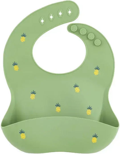 Petite & Mars Babici Pentru Bebeluşi Din Silicon Cu Buzunar Model Ananas