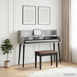 Vidaxl Birou Studio Gri Beton 130 X 40 X 19,5 Cm