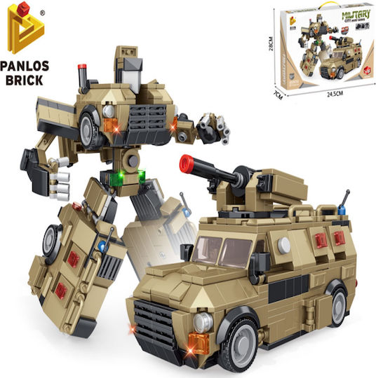 Panlos Bauklötze Konstruktions 659012 Roboter Militärfahrzeug 2 Formen 6+ Jahre 611Stücke