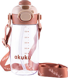 Akuku Детско Пластмасово Бутилка със Сламка Non Spill Бяла 480ml