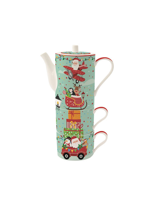 Easylife Santa's Friends Christmas Porcelain Teapot