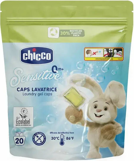 Chicco Detergent pentru bebeluși pentru haine sensibile 20 capsule