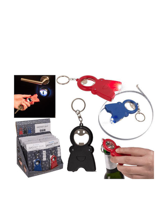 Breloc Metalic Gadget Guy Deschizător De Sticle Lanternă Ruletă Albastră