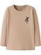 Kids Long-sleeved Beige Blouse Skater