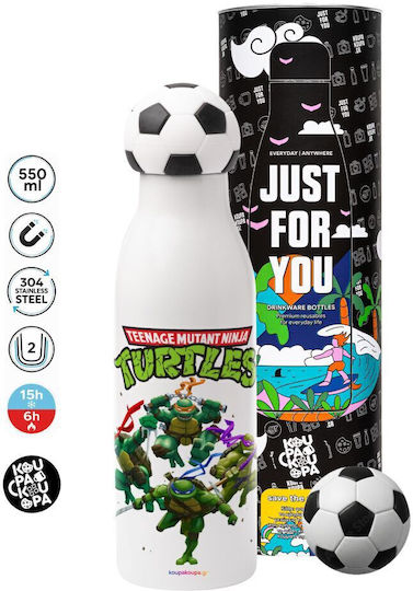 Koupakoupa Sticlă Pentru Copii Din Oțel Inoxidabil Fotbal Antivărsare Multicolor 550ml