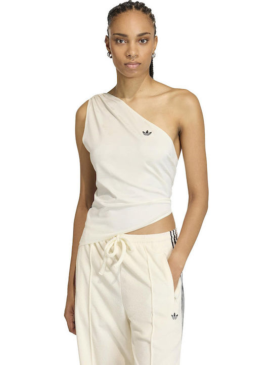 adidas Women's One Shoulder Blouse Ecru