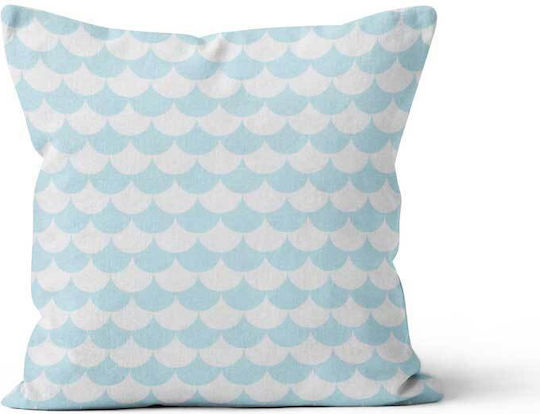 Beauty Home Decorative Pillow Case Gorgone From 100% Cotton Light Blue 45x45cm
