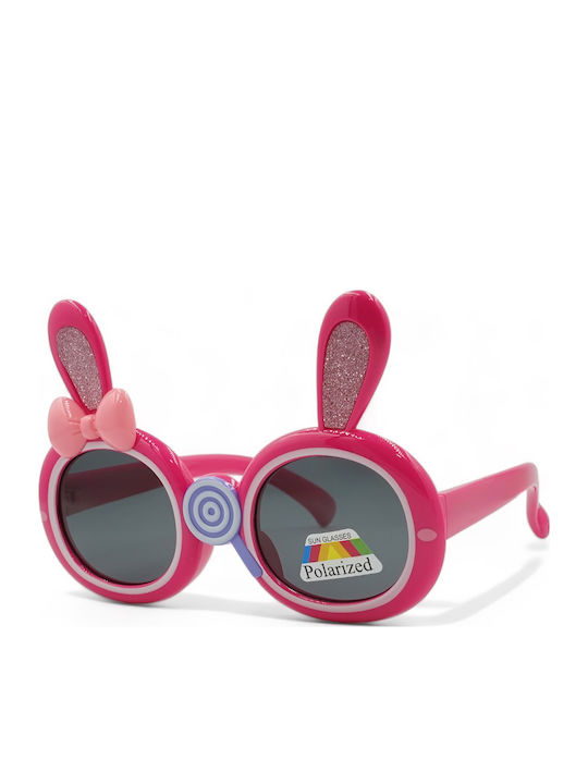 Kiddos Unbreakable Round Kids Sunglasses with Polarized Lens Princess Black