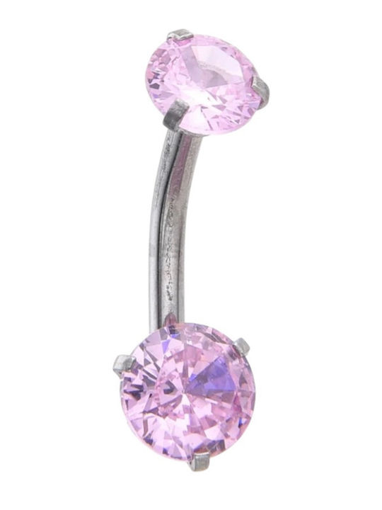 Surgical Belly Button Piercing Earring from Gold Plated Steel Pink