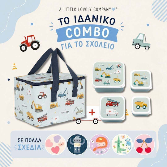 A Little Lovely Company Πλαστικό Παιδικό Σετ Φαγητού Ισοθερμικό