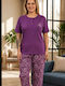 Asel Summer Women's Pyjama Kit Cotton Purple