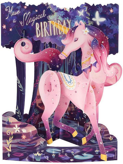 Santoro Swing 3D Pop-up Grußkarte Magische Geburtstag Einhorn