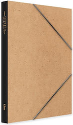 Unipap File Box with Rubber Band Micro Velcro 1.5cm Black