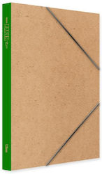Unipap File Box with Rubber Band Micro Velcro 1.5cm Green
