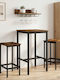 Bar Table Wooden with Metal Frame Beige 52x52x90cm