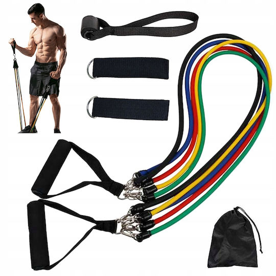 Verk Group Gymtube Resistance Bands with Handles Set of 5 Yellow