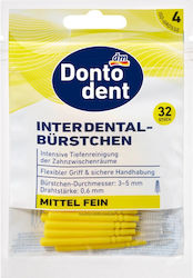 Dontodent Periuțe interdentare Galbene 32 bucăți Dontodent Periuțe interdentare Galbene 32 bucăți