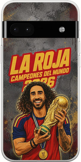 La Roja Campeones Del Mundo Marc Cucurella Google Pixel 6a 5g Flexible TPU Transparent Silicone Case