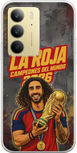 La Roja Campeones Del Mundo Marc Cucurella Realme 14x 5g Flexible TPU Transparent Silicone Case