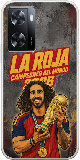 Калъф La Roja Campeones Del Mundo Marc Cucurella Oppo A57 4G Гъвкав TPU Прозрачен Силикон