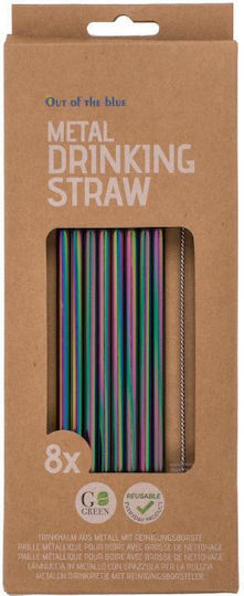 Paie Metalice Reutilizabile Rainbow Ii 8 Bucăți Cu Periuță