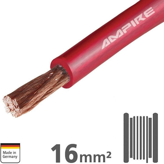 Xsk16-red Ampire 16mm2 5awg Single-core Red Power Cable Copper 20m Roll