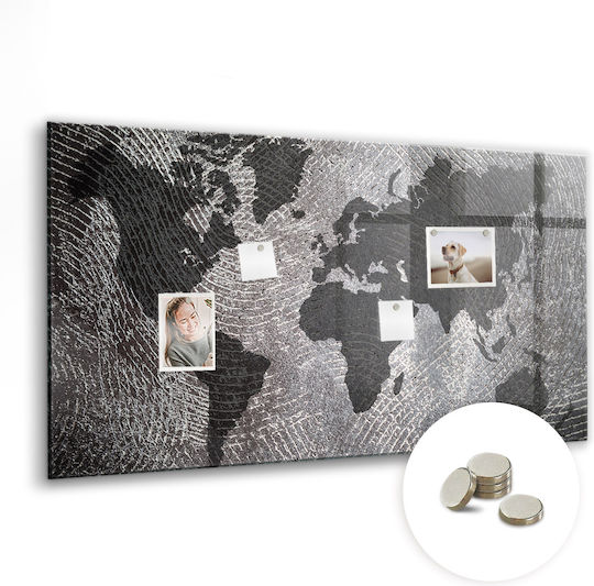 Magnetische Pinnwand Weltkarte Betonskizze Mit Einem Magneten 120x60