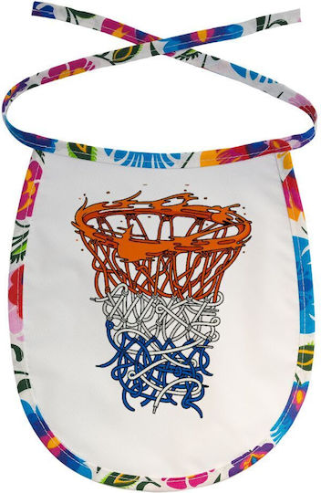 Koupakoupa Basket Net Αδιάβροχη Σαλιάρα από 100% Βαμβάκι με Κορδόνι Χρωματιστή
