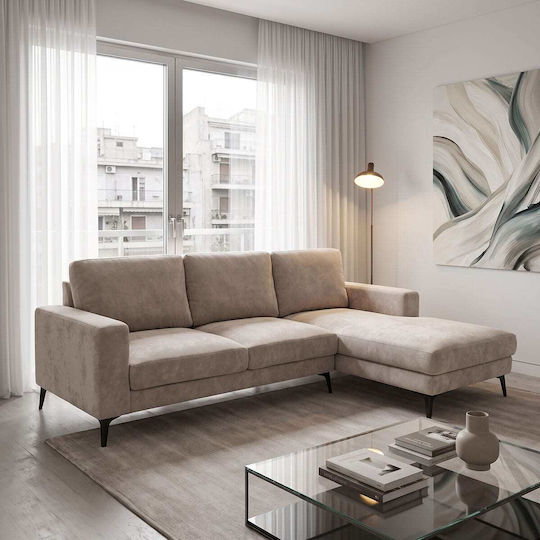 Canapea Colțar cu Colțul Stâng Bej 248x173x89cm