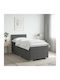 Einzelbett Mit Stoff Dunkelgrau Mit Lattenrost & Matratze 80x200cm