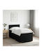 vidaXL Einzelbett Mit Stoff Schwarz Mit Lattenrost & Matratze 90x200cm
