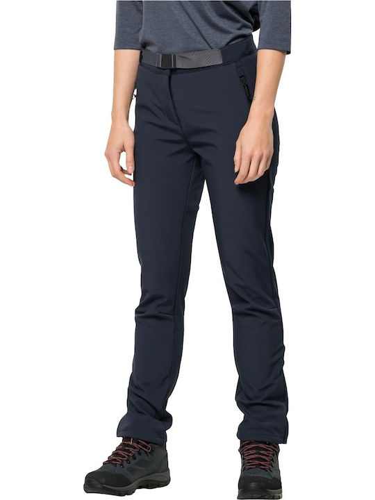 Jack Wolfskin Pantaloni Lungi De Drumeție Pentru Femei Albaștri
