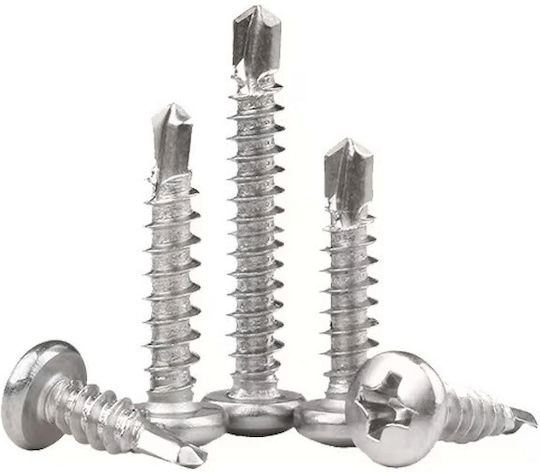 Cross Head Inox Drilling Screw with Diameter M4.2 and Length 13mm 100 Pieces Psomaki