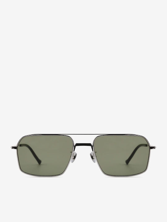 Projekt Produkt Unisex Sunglasses with Metal Frame Silver-Black / Green