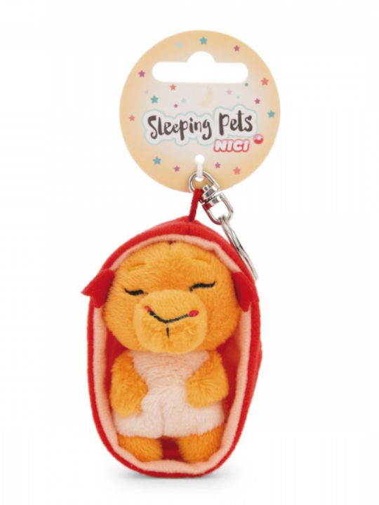 Schlüsselanhänger Plüschig Sleeping Pets 8cm Orange Drache Korb Nici 63172