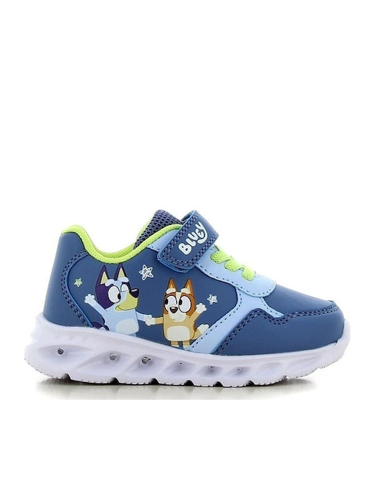 Kids Sneakers with Hook & Loop Closure & Lights Blue