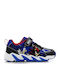 Kids Sneakers with Hoop & Loop Closure and Lights Black