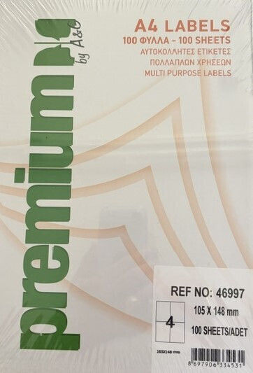 Premium Self-Adhesive A4 Labels Rectangular 105x148mm