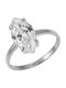 Single Stone Ring In 9K White Gold With Zircon