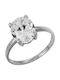 Inel Din Aur Alb 9K Cu Zircon