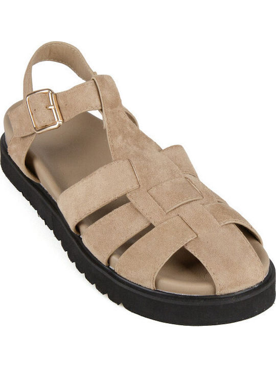 Silia D Дамски Сандали Flatforms Бежови
