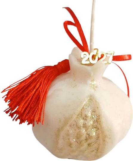 Kalliopi Silver Tabletop New Year's Lucky Charm Pomegranate Wax Polish 2027 5.5x5.5cm