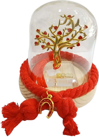 Kalliopi Silver Handmade Tabletop New Year's Lucky Charm Little Tree Gold Glass 2027